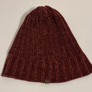 Billabong Brown Knit Beanie Hat Chanille Soft